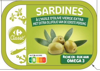 Photographie officielle du produit sardines à l'huile d'olive vierge extra