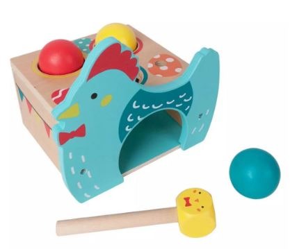 Otf poule en bois fsc a frapper + marteau