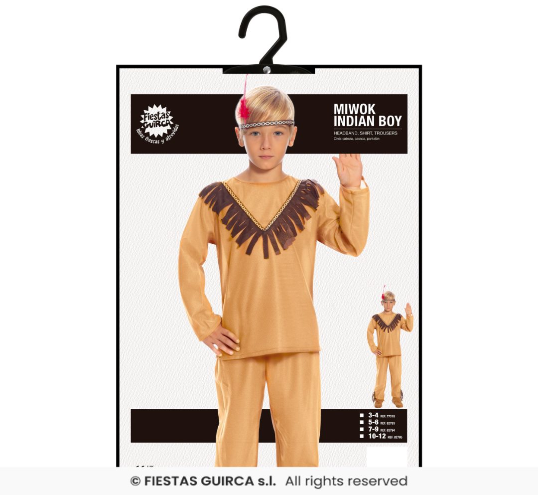 Illustration produit - Costume enfant indien