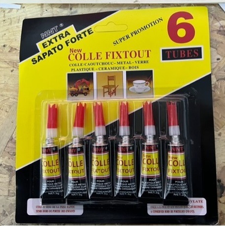 Rappel Consommateur - Détail 6 tubes de 3g de colle glue extra forte  FIXTOUT – NNT NNT