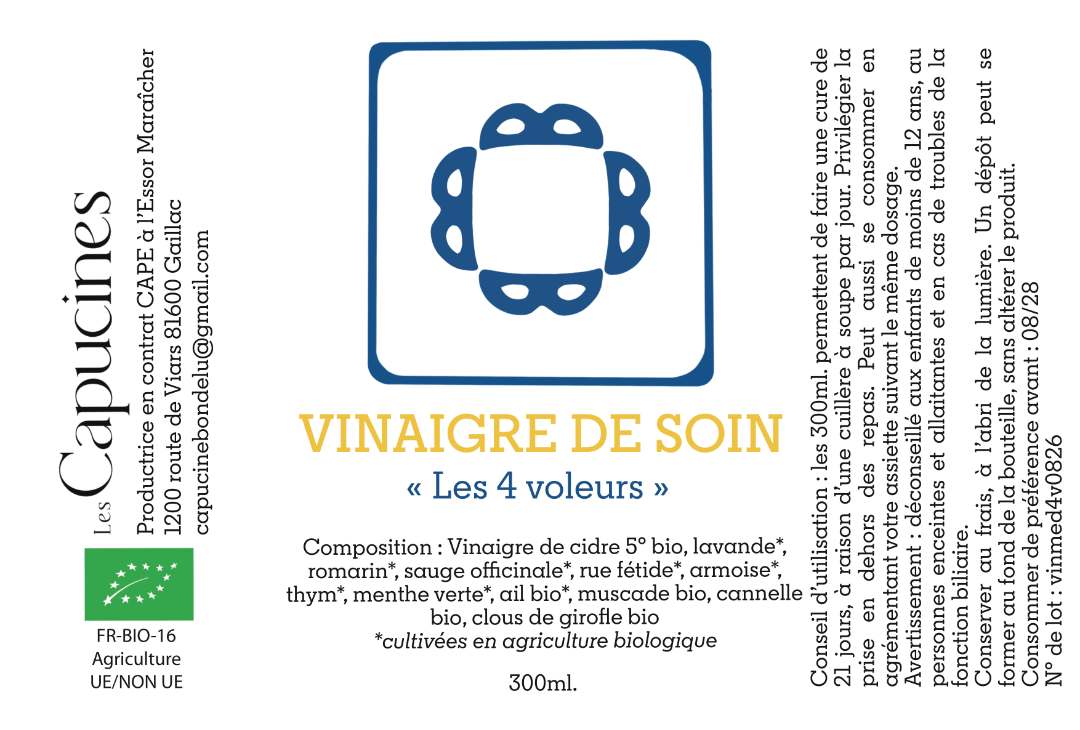 Visuel N°2 du produit rappelé : Vinaigre de soin des 4 voleurs