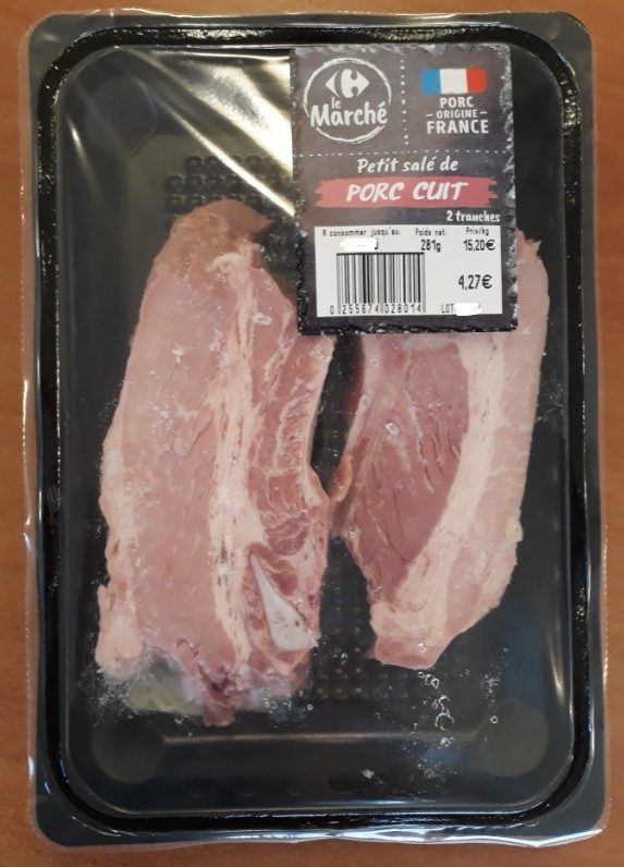 Petit sale de porc cuit