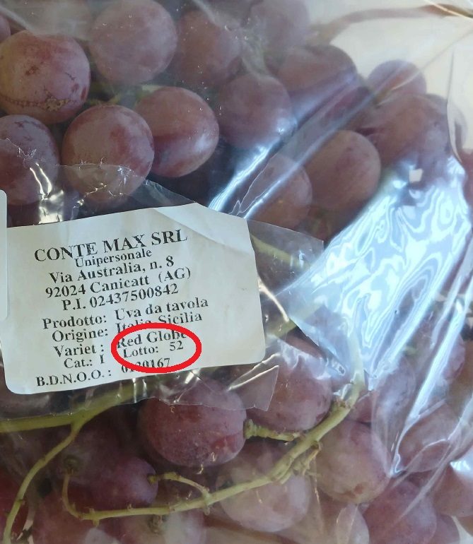 Visuel N°2 du produit rappelé : Raisin rose vrac