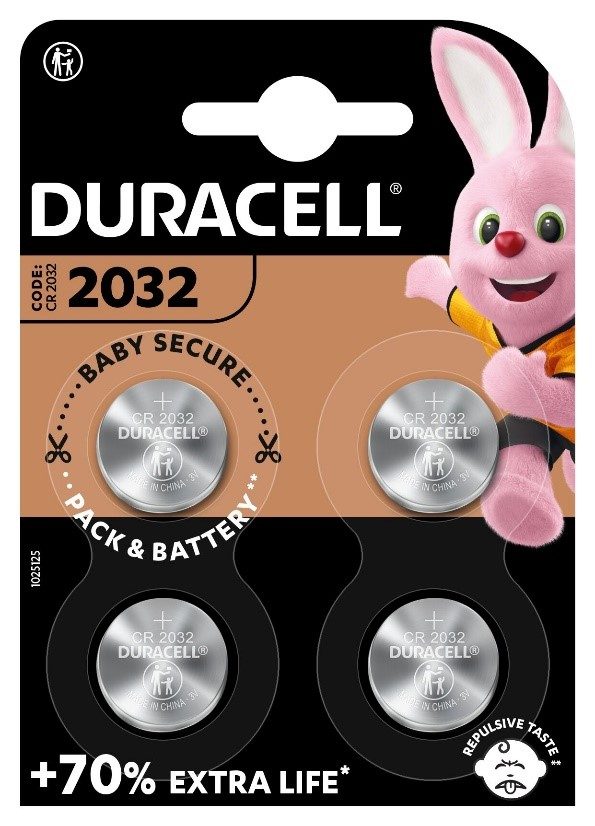 Duracell 2032 Pile bouton lithium 3V, lot de 2, avec Technologie Baby  Secure, pour porte-clés, balances et dispositifs portables et médicaux  (DL2032/CR2032) : : High-Tech