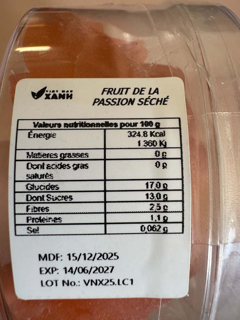 Visuel N°2 du produit rappelé : FRUIT DE LA PASSION SECHE