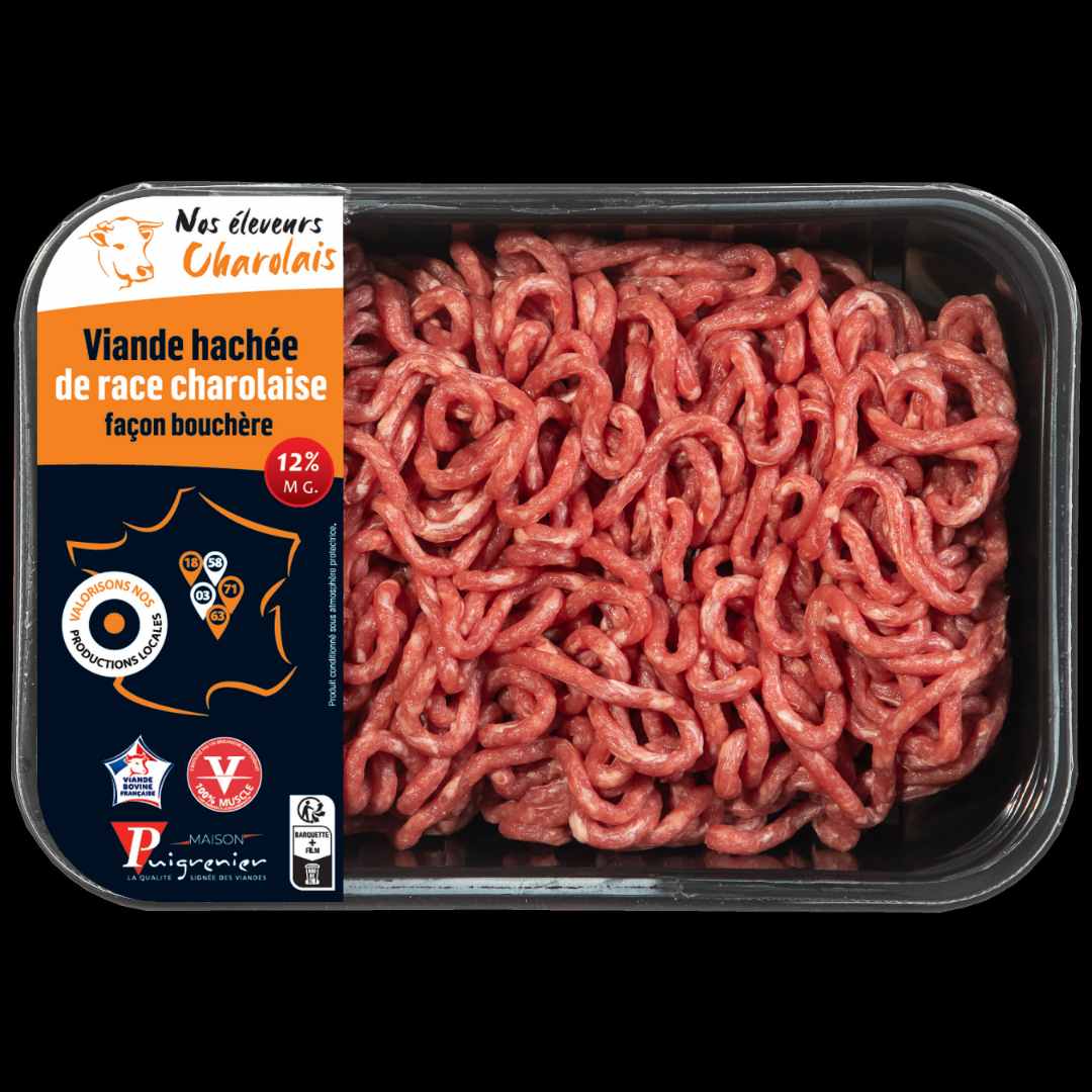 Visuel N°3 du produit rappelé : Viande hachée de race Charolaise façon bouchère 12% MG