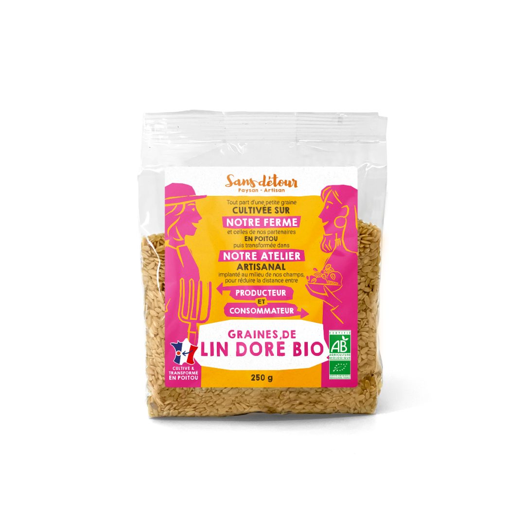 Lin dore bio 250g / 500g / 2.5kg / 25kg et bigbag.