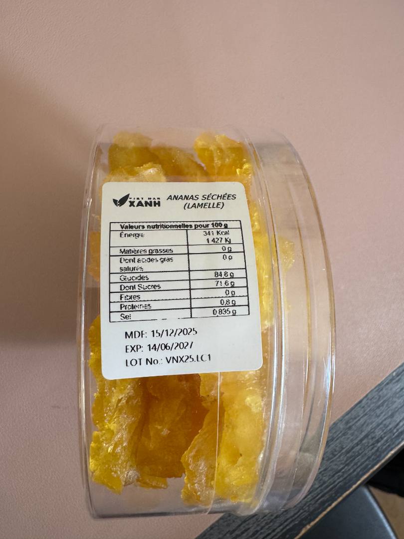 Visuel N°2 du produit rappelé : ANANAS SECHE