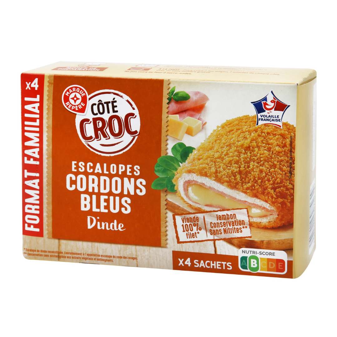 Escalopes cordons bleus dinde 400g