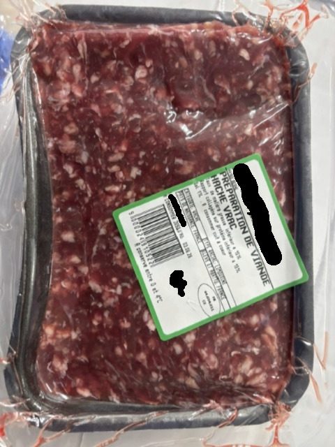 Visuel N°2 du produit rappelé : Préparation viande hachée 