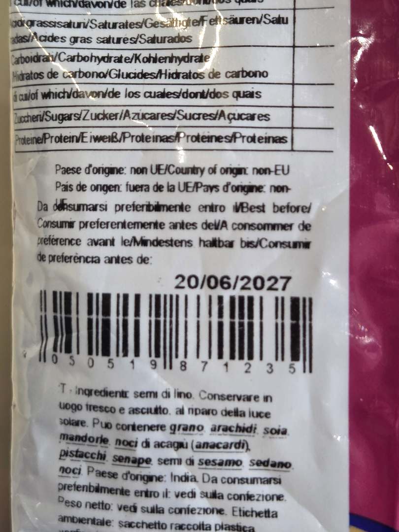 Visuel N°2 du produit rappelé : Graine de lin 
