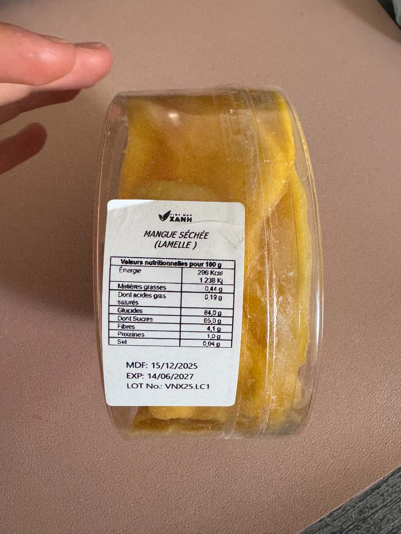 Visuel N°2 du produit rappelé : MANGUE LAMELLE SÉCHÉE