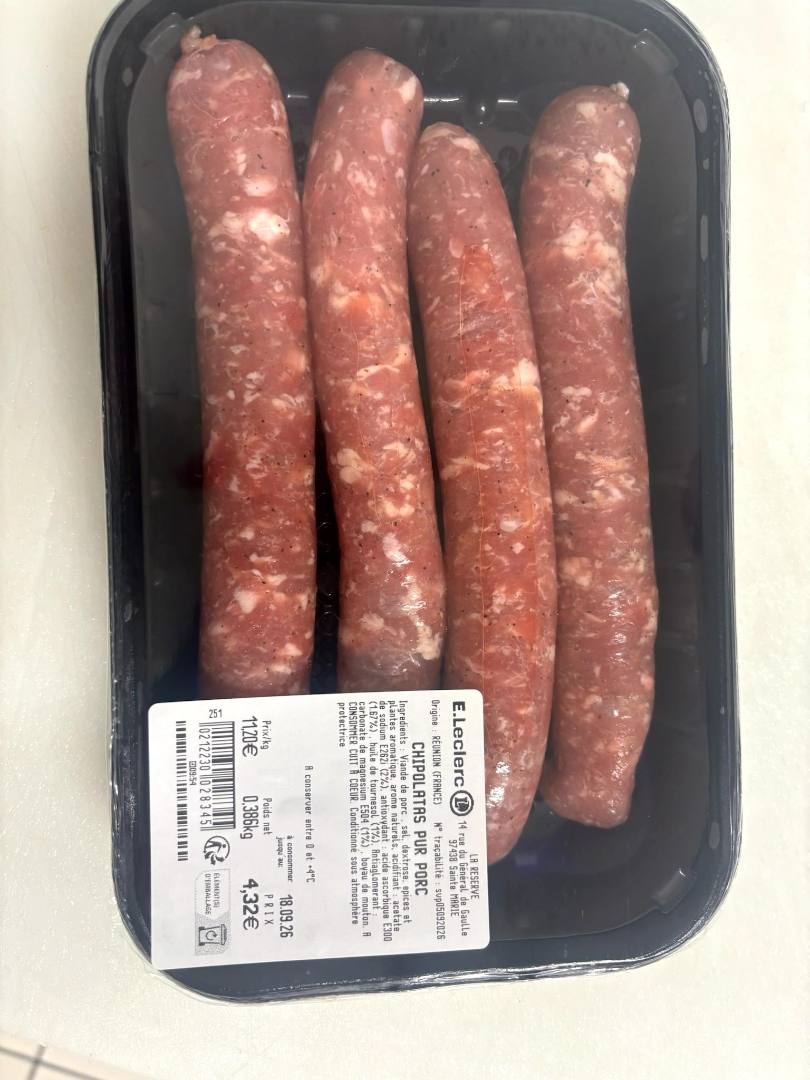 Visuel N°2 du produit rappelé : Viande hachée de porc pré-emballé