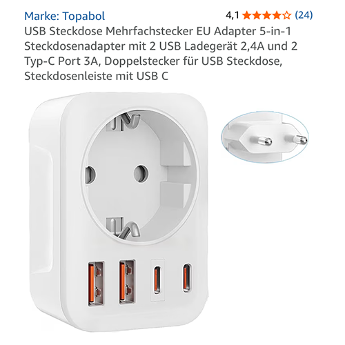 Socket adaptateur d'alimentation usb