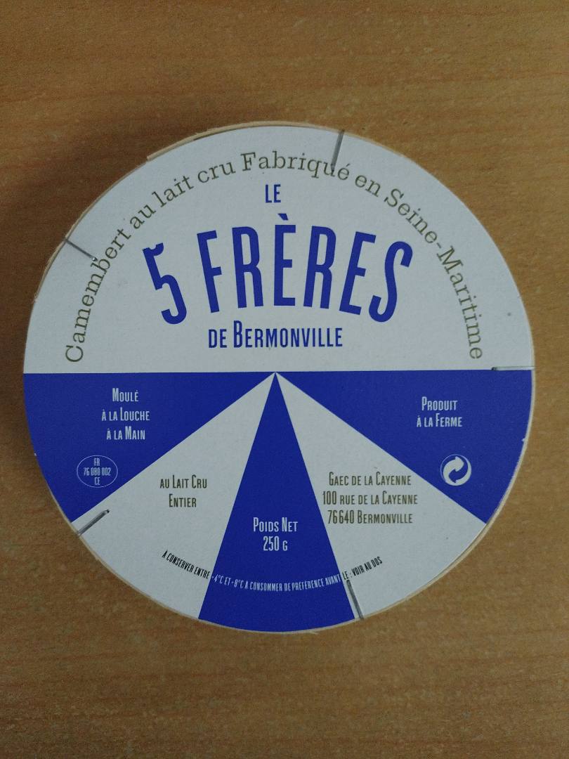 Visuel N°2 du produit rappelé : Camembert fermier au lait cru