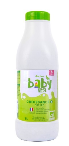 Visuel N°2 du produit rappelé :  AUCHAN BABY BIO CROISSANCE 6X1L