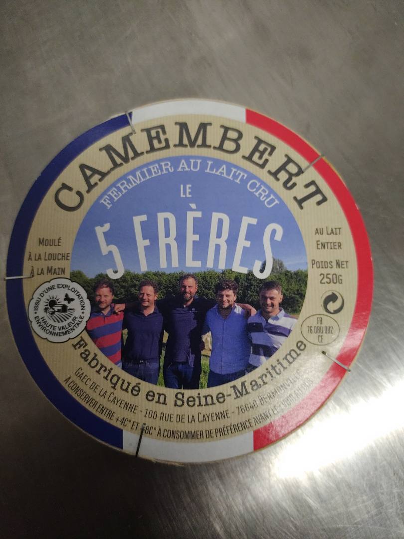 Visuel N°3 du produit rappelé : Camembert fermier au lait cru