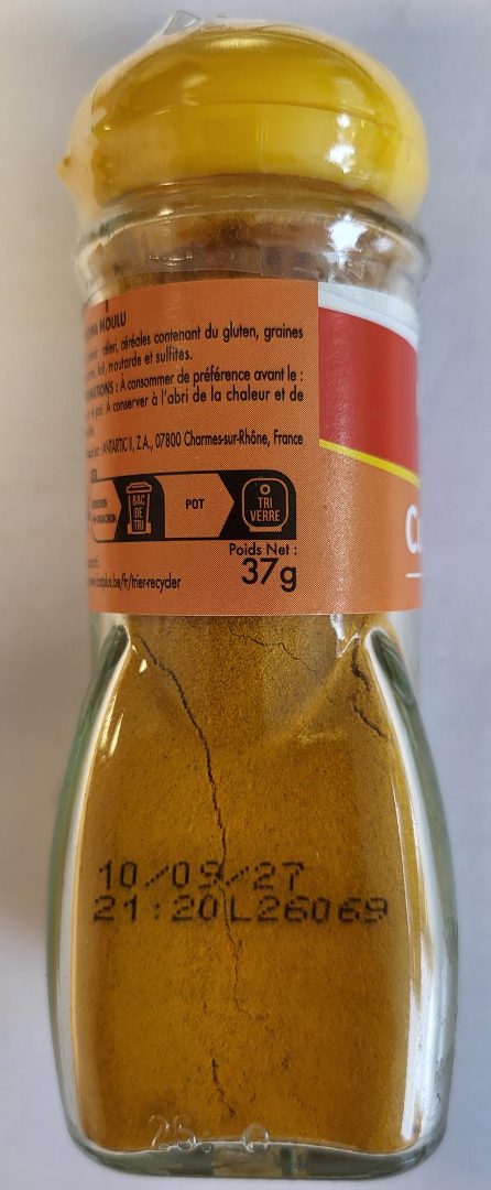Visuel N°2 du produit rappelé : CURCUMA MOULU 37G