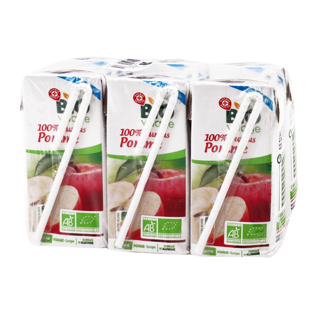Photographie officielle du produit pur jus de pomme bio 6x20cl et pur jus de pomme bio 20cl