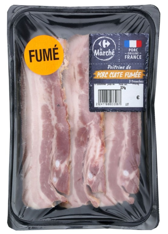 Poitrine de porc cuite fumee