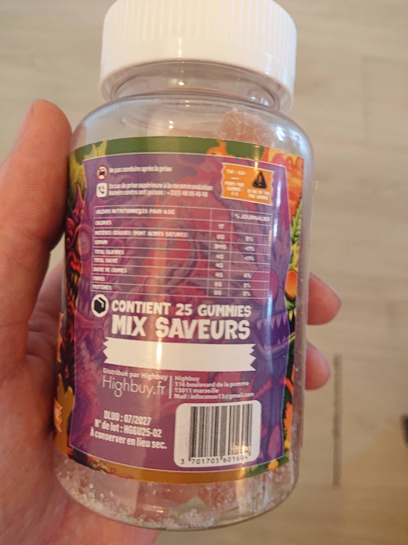 Visuel N°2 du produit rappelé : HAPPY GANJA GUMMIES THC 0.3%