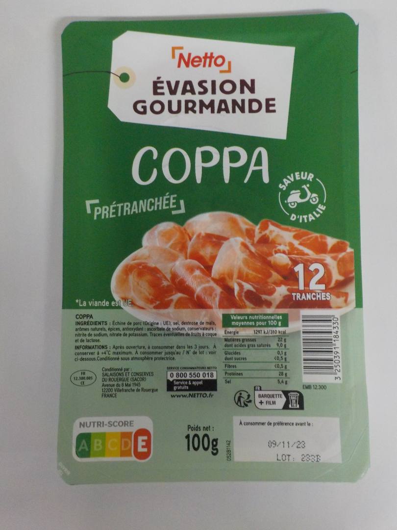 Illustration produit - Coppa 100g netto