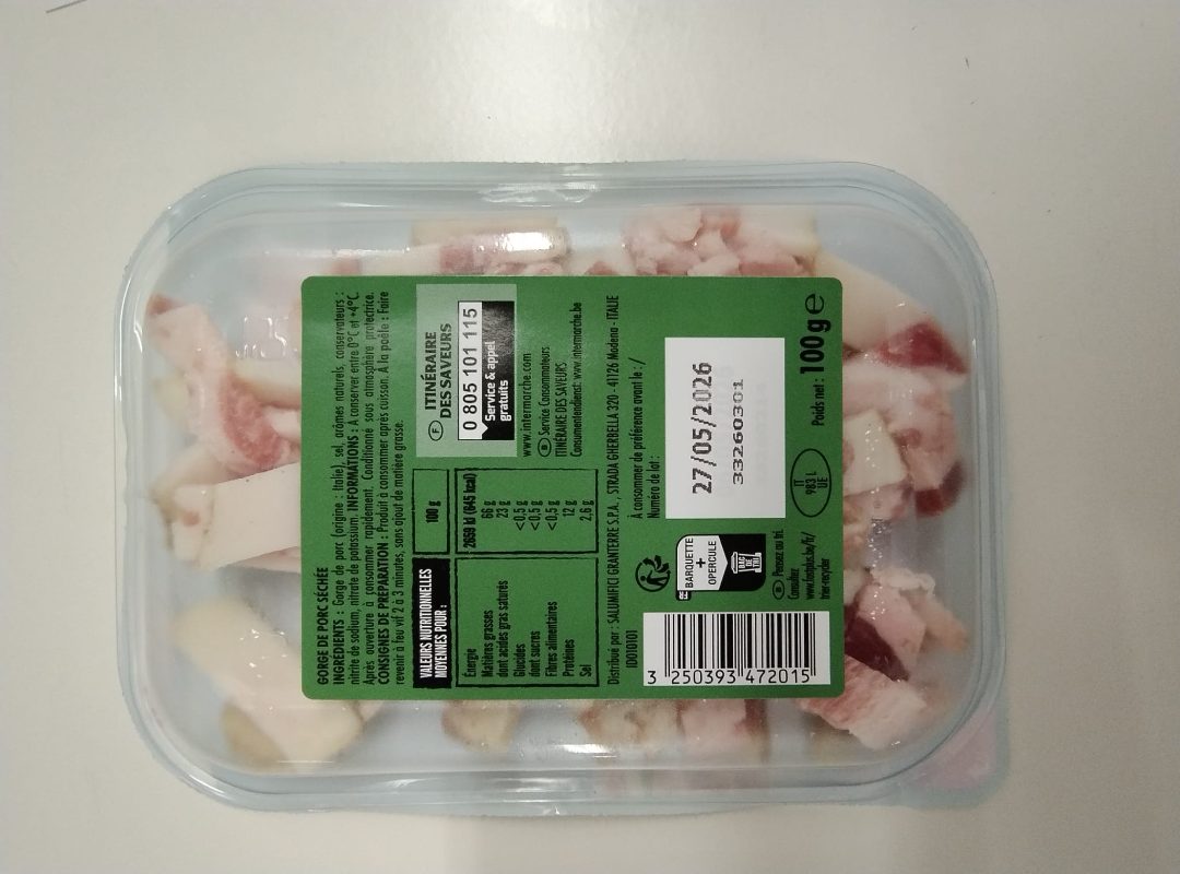 Visuel N°2 du produit rappelé : Pétales de Guanciale 100g