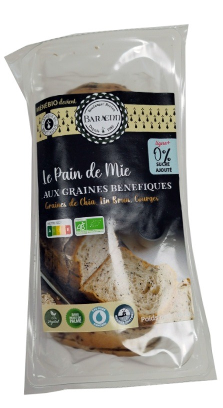 pain de mie graines bénéfiques chia / lin brun / courges