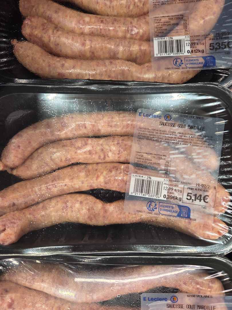 Visuel N°2 du produit rappelé : SAUCISSE