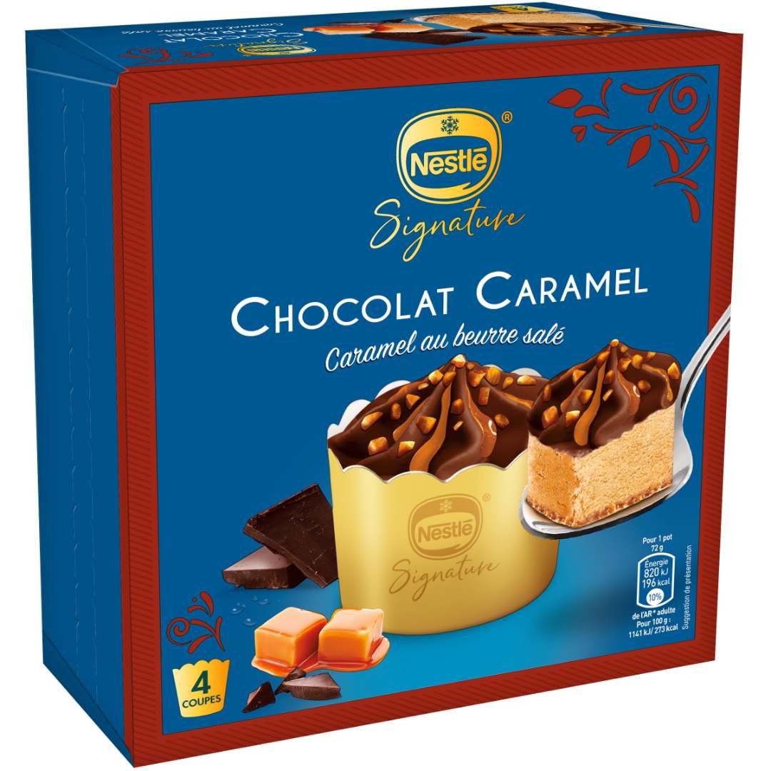Rappel Consommateur - Détail Desserts Individuels Nestle Signature Chocolat  Caramel x4 Nestlé signature