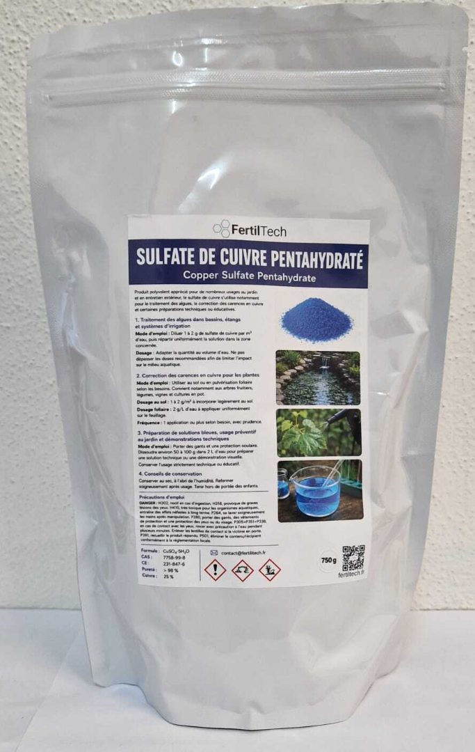 Illustration produit - Sulfate de cuivre pentahydraté fertiltech : tous conditionn…