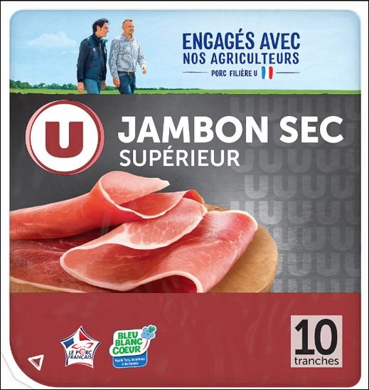Jambon sec supérieur u 10 tranches 200 g