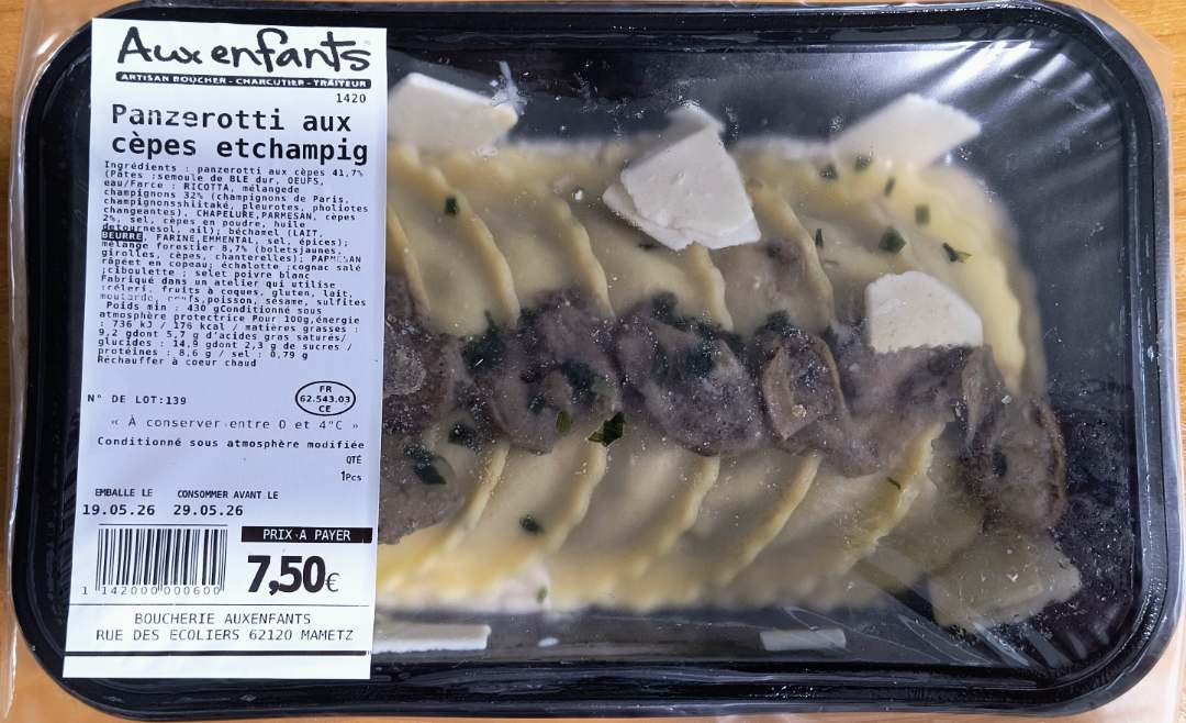 Visuel N°3 du produit rappelé : Spaghetti carbonara, Panzerotti aux cêpes et champignons, Croissant jambon fromage champignons