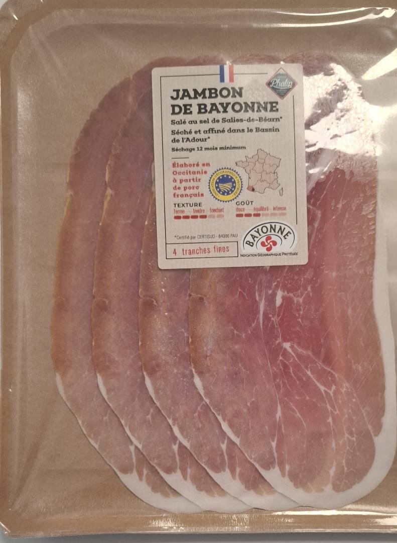 Jambon de bayonne igp - 4 tranches 80g 12 mois