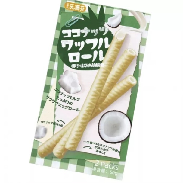 Visuel N°2 du produit rappelé : LMF Waffle Roll – Strawberry, Sea Salt Cheese Flavour et Coconut – 52 g