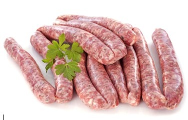 Saucisses fines fraiches de cochon charcutier