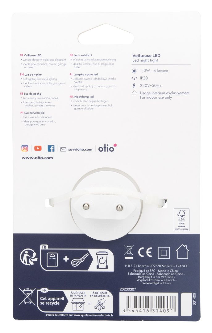 Visuel N°2 du produit rappelé : VEILLEUSE LED